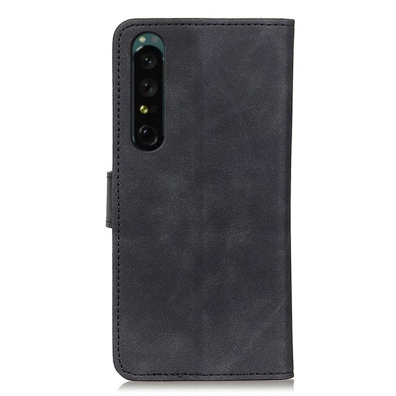 Folio Cover Sony Xperia 1 IV Khazneh Effetto Pelle Vintage