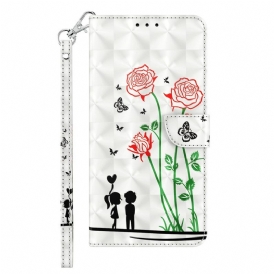 Folio Cover Sony Xperia 1 IV Rose Con Cordino