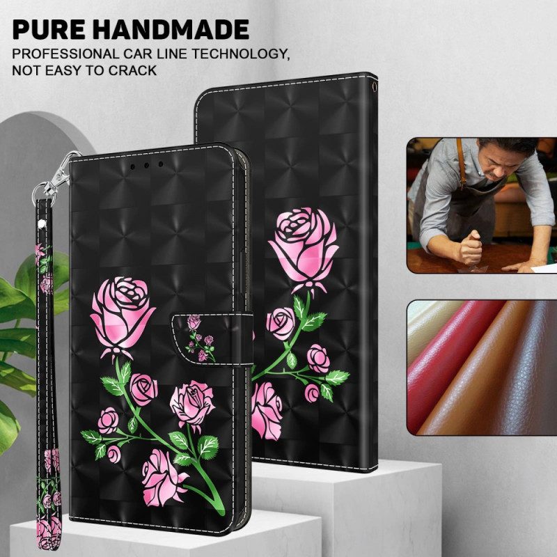 Folio Cover Sony Xperia 1 IV Rose Con Cordino