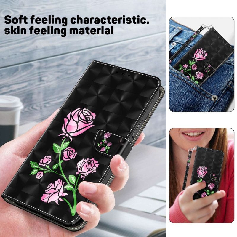 Folio Cover Sony Xperia 1 IV Rose Con Cordino