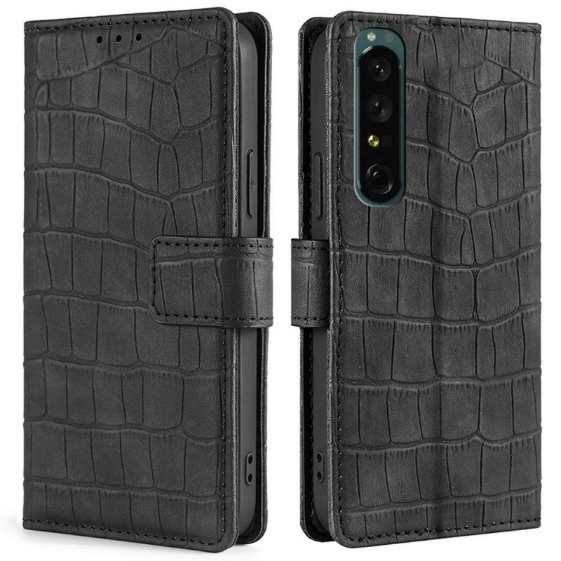 Folio Cover Sony Xperia 1 IV Stile Coccodrillo