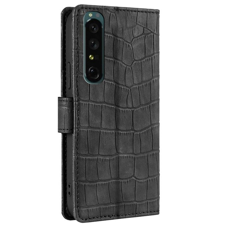 Folio Cover Sony Xperia 1 IV Stile Coccodrillo