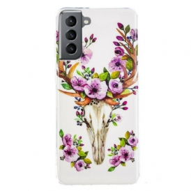 Cover Samsung Galaxy S21 FE Alce Floreale Fluorescente