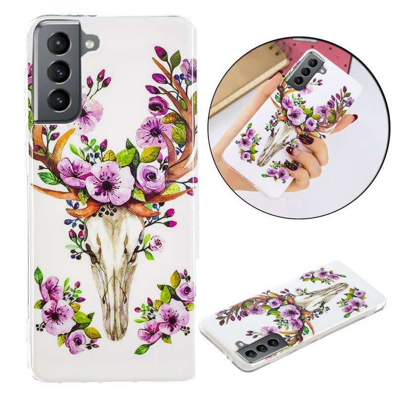 Cover Samsung Galaxy S21 FE Alce Floreale Fluorescente