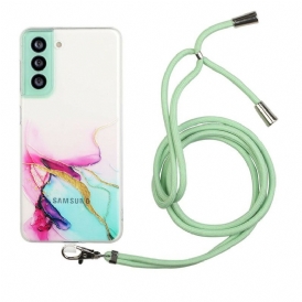 Cover Samsung Galaxy S21 FE Con Cordone Di Marmo