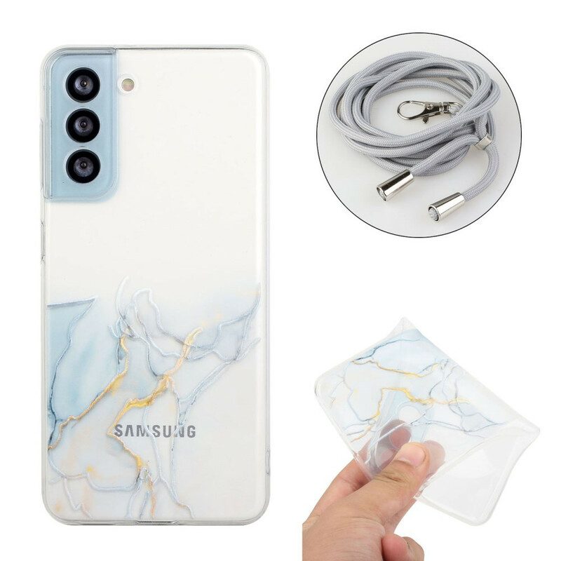 Cover Samsung Galaxy S21 FE Con Cordone Di Marmo