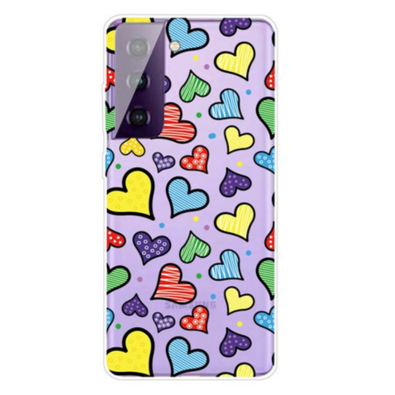 Cover Samsung Galaxy S21 FE Cuori Multicolori