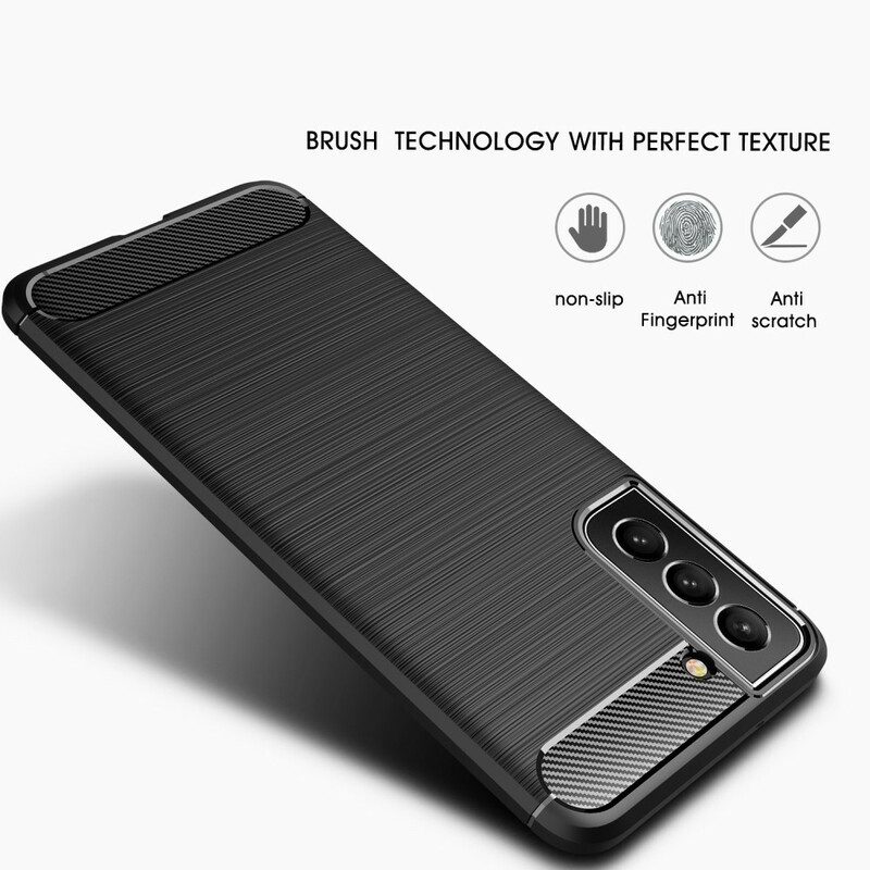 Cover Samsung Galaxy S21 FE Fibra Di Carbonio Spazzolata