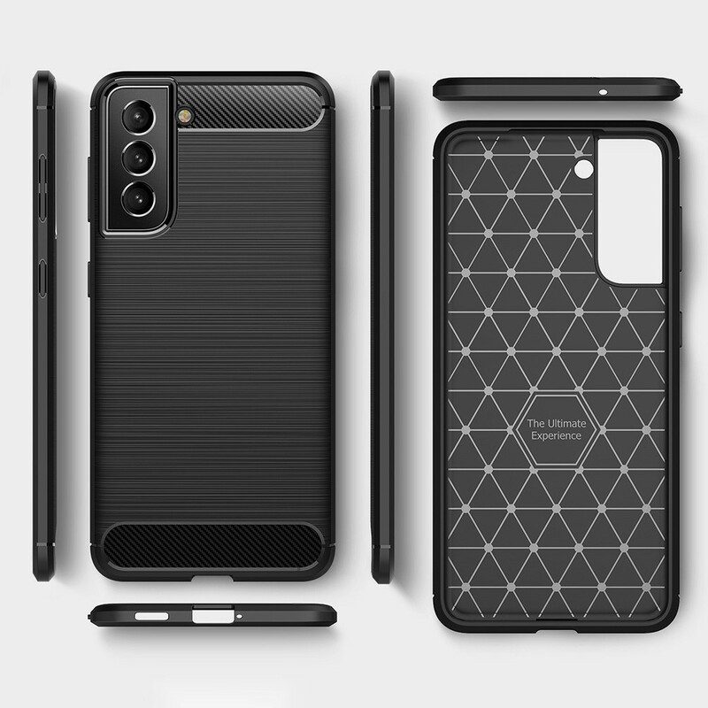 Cover Samsung Galaxy S21 FE Fibra Di Carbonio Spazzolata