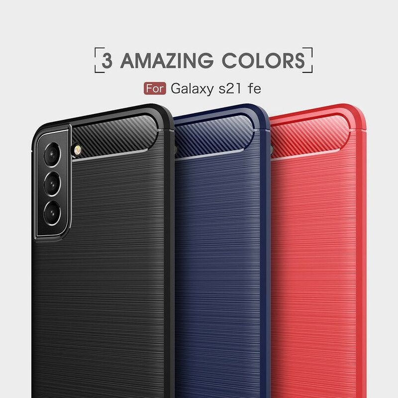 Cover Samsung Galaxy S21 FE Fibra Di Carbonio Spazzolata