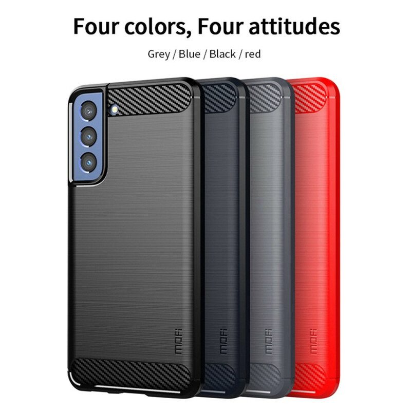 Cover Samsung Galaxy S21 FE Fibra Di Carbonio Spazzolata Mofi