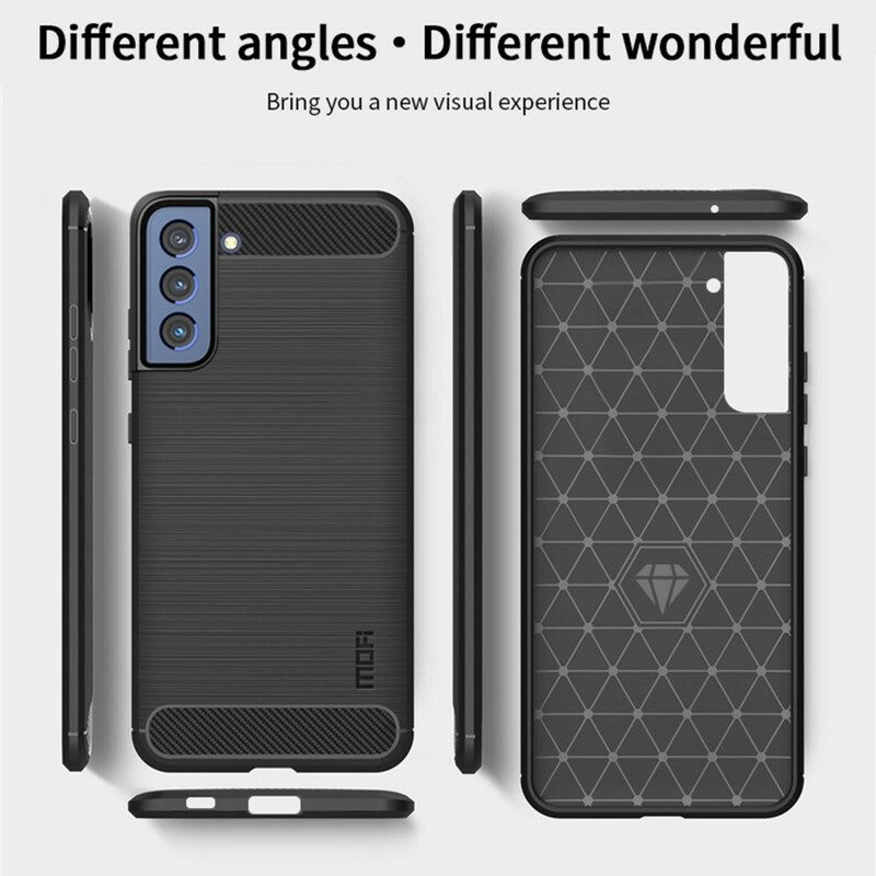 Cover Samsung Galaxy S21 FE Fibra Di Carbonio Spazzolata Mofi