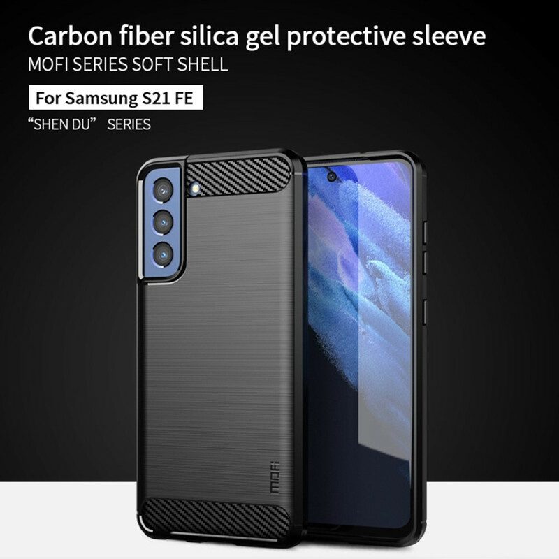 Cover Samsung Galaxy S21 FE Fibra Di Carbonio Spazzolata Mofi