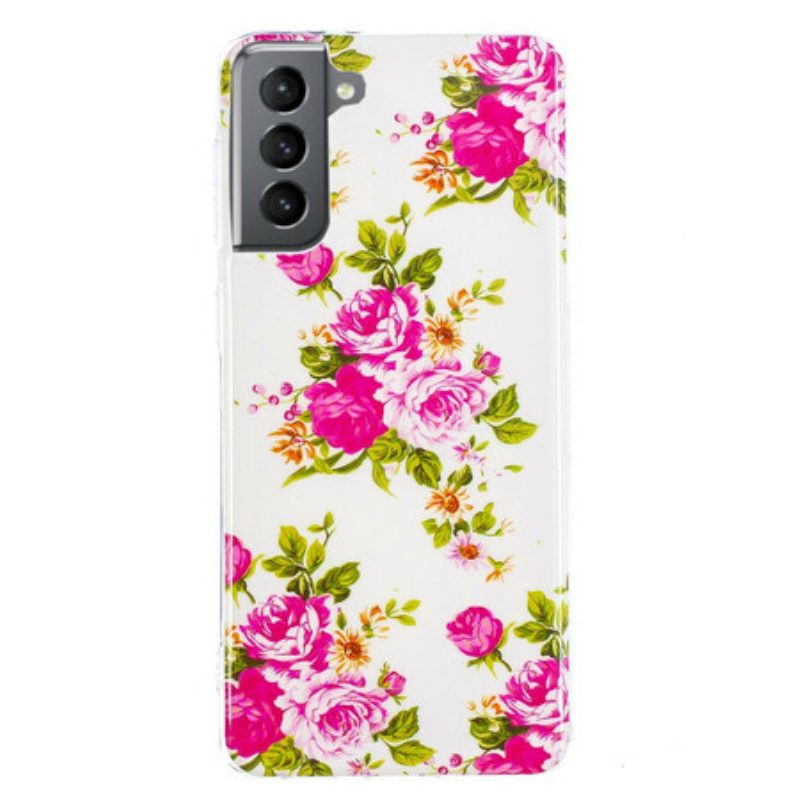 Cover Samsung Galaxy S21 FE Fiori Liberty Fluorescenti