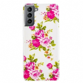 Cover Samsung Galaxy S21 FE Fiori Liberty Fluorescenti