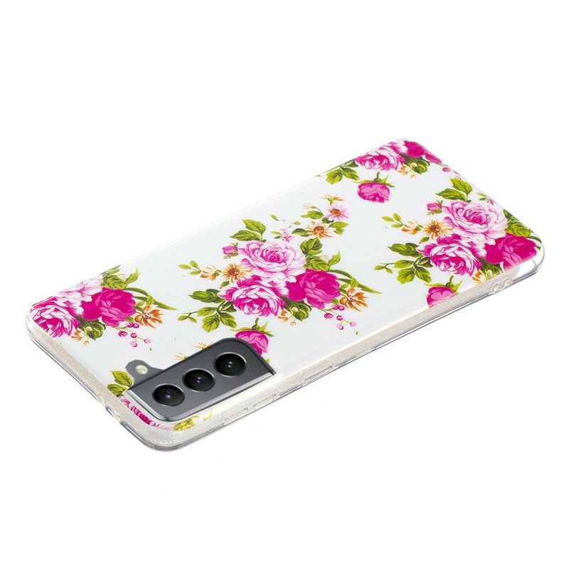 Cover Samsung Galaxy S21 FE Fiori Liberty Fluorescenti