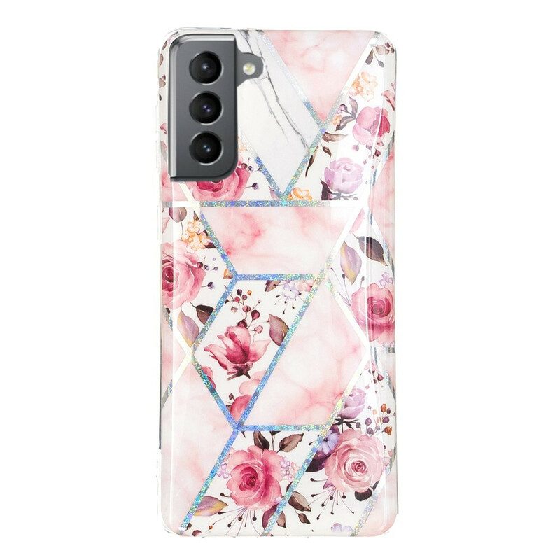 Cover Samsung Galaxy S21 FE Fiori Marmorizzati