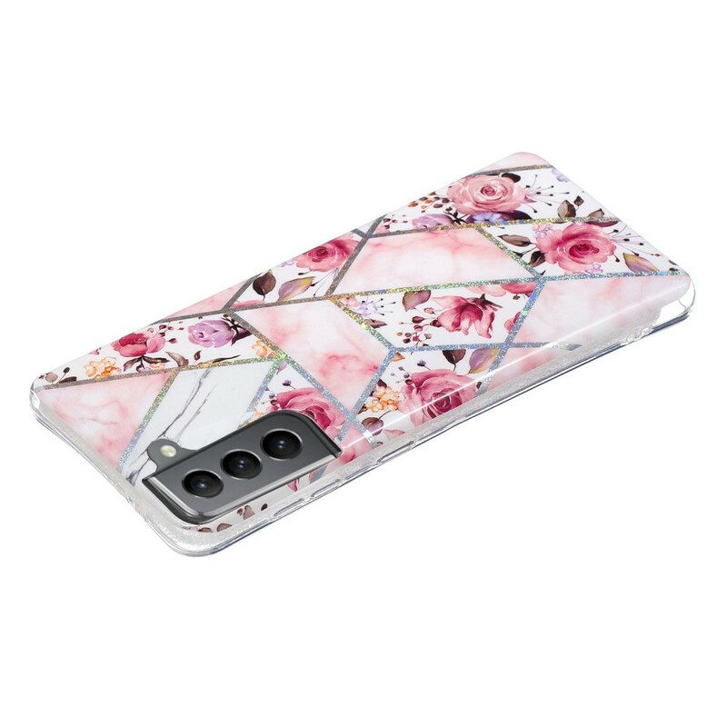 Cover Samsung Galaxy S21 FE Fiori Marmorizzati