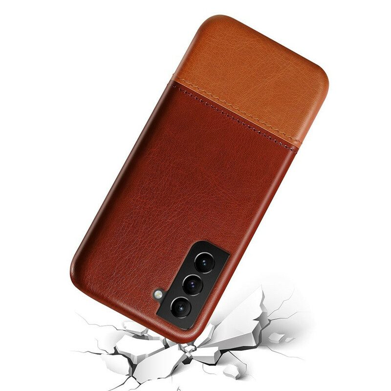 Cover Samsung Galaxy S21 FE Ksq Effetto Pelle Bicolore