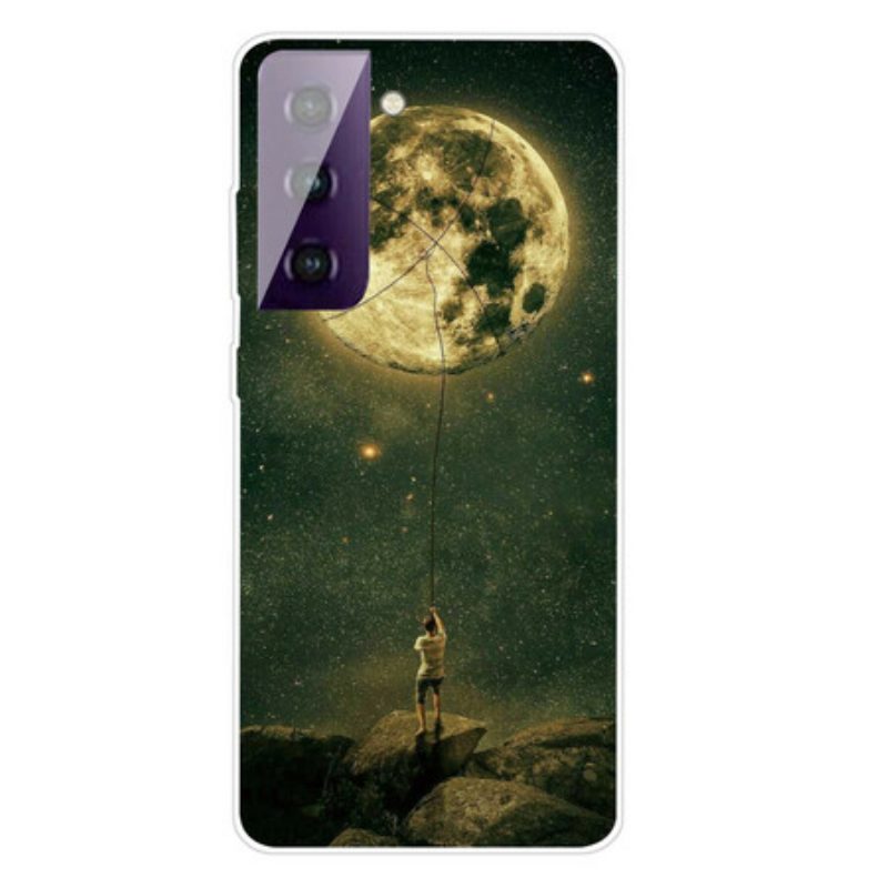 Cover Samsung Galaxy S21 FE L'uomo Della Luna Flessibile