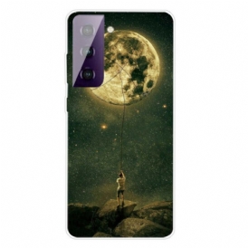 Cover Samsung Galaxy S21 FE L'uomo Della Luna Flessibile