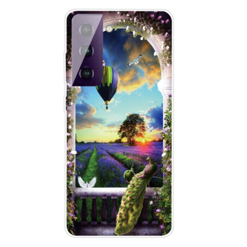 Cover Samsung Galaxy S21 FE Mongolfiera Flessibile