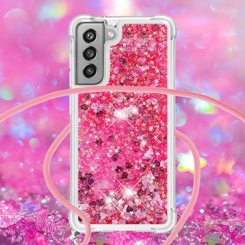 Cover Samsung Galaxy S21 FE Paillettes E Coulisse