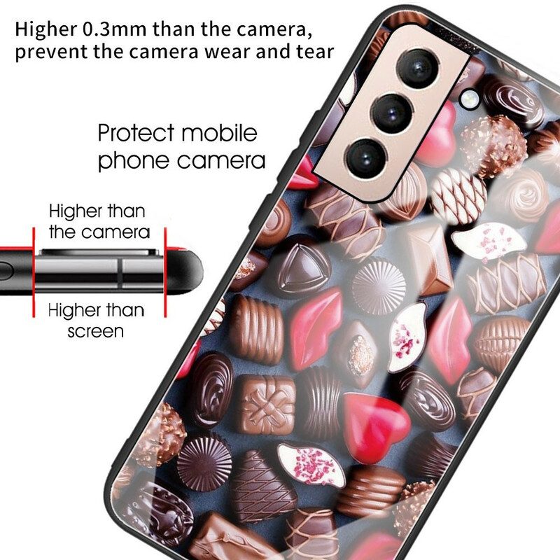 Cover Samsung Galaxy S21 FE Vetro Temperato Al Cioccolato