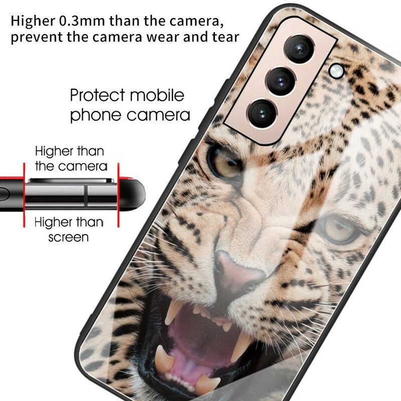 Cover Samsung Galaxy S21 FE Vetro Temperato Leopardo