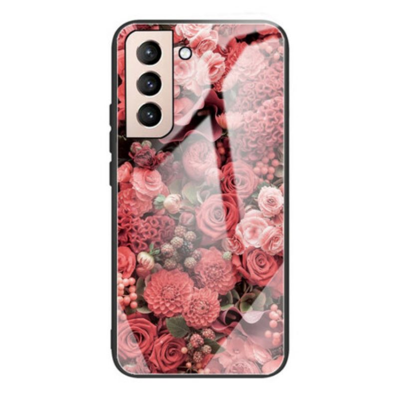 Cover Samsung Galaxy S21 FE Vetro Temperato Rose Flowers