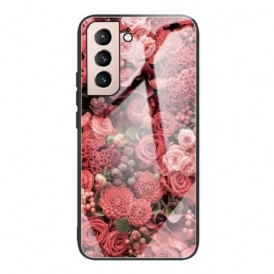 Cover Samsung Galaxy S21 FE Vetro Temperato Rose Flowers