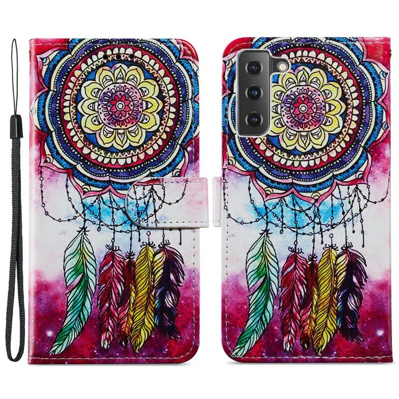 Custodia in pelle Samsung Galaxy S21 FE Acchiappasogni Artistico