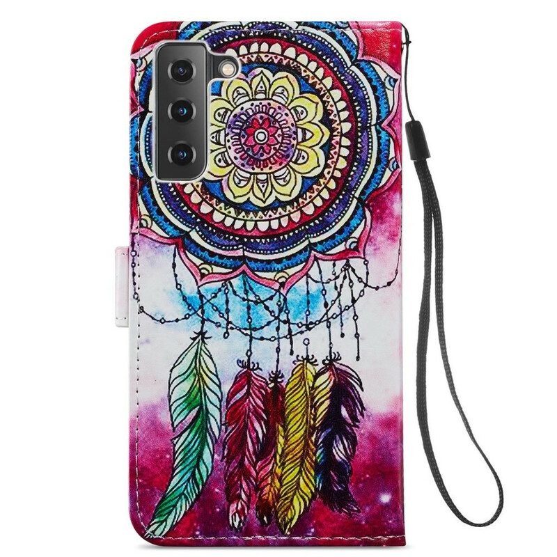 Custodia in pelle Samsung Galaxy S21 FE Acchiappasogni Artistico