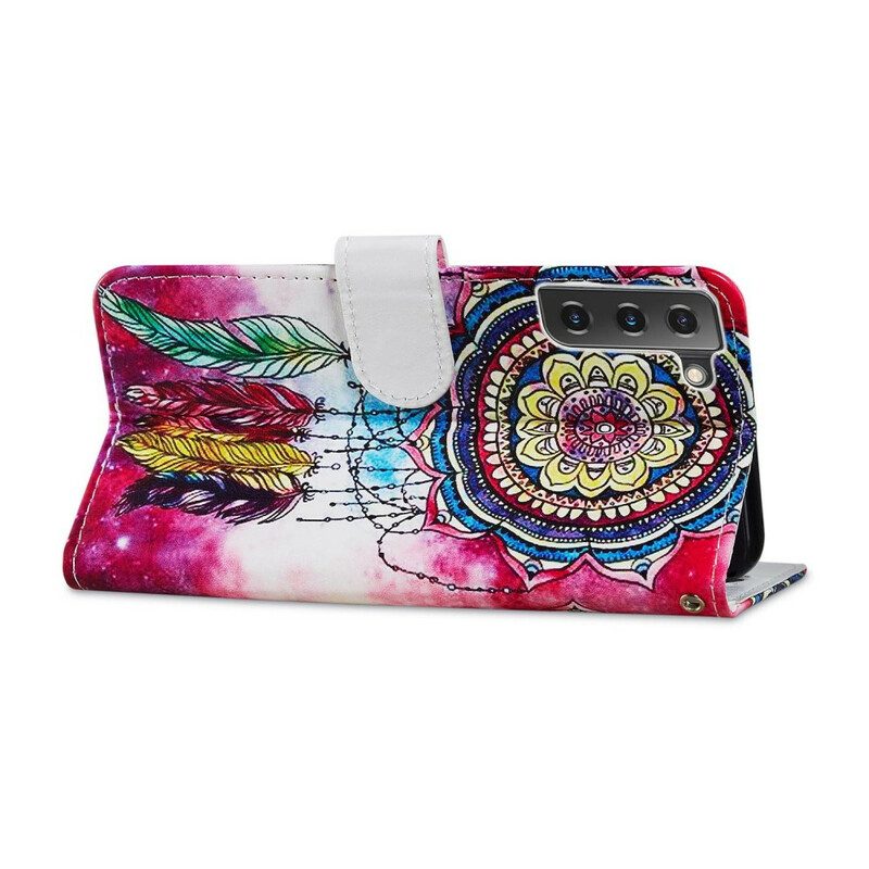 Custodia in pelle Samsung Galaxy S21 FE Acchiappasogni Artistico