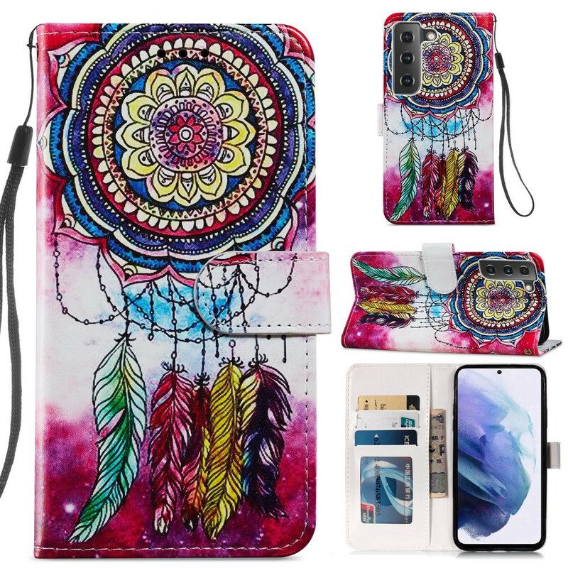 Custodia in pelle Samsung Galaxy S21 FE Acchiappasogni Artistico