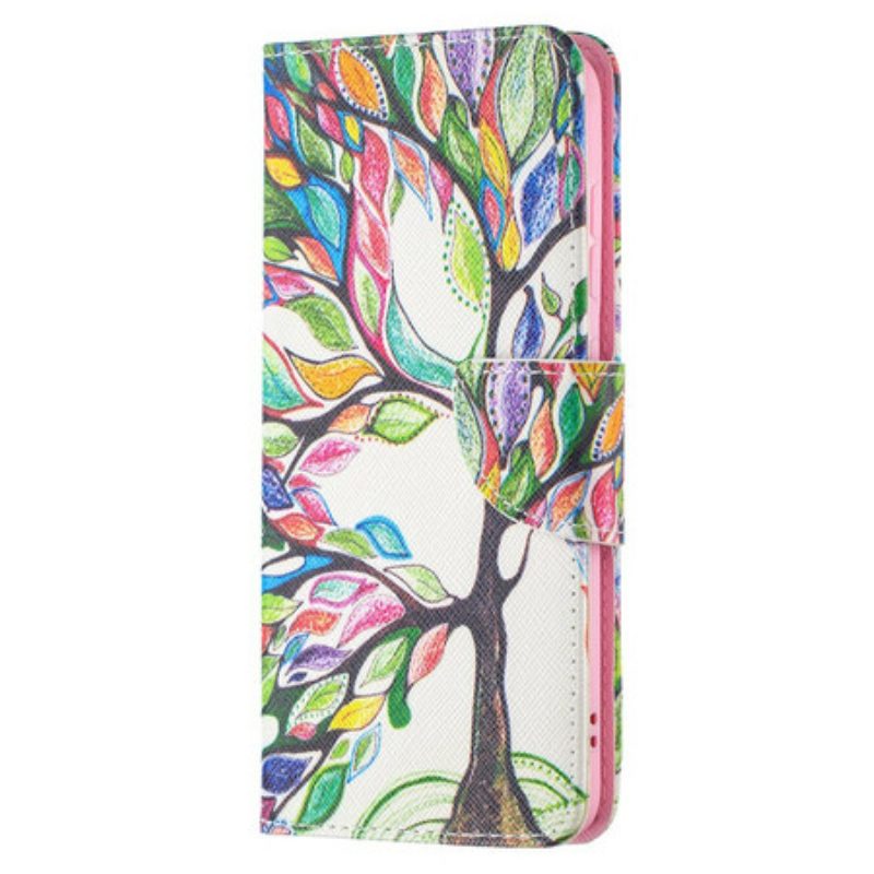 Custodia in pelle Samsung Galaxy S21 FE Albero Colorato