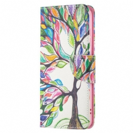 Custodia in pelle Samsung Galaxy S21 FE Albero Colorato