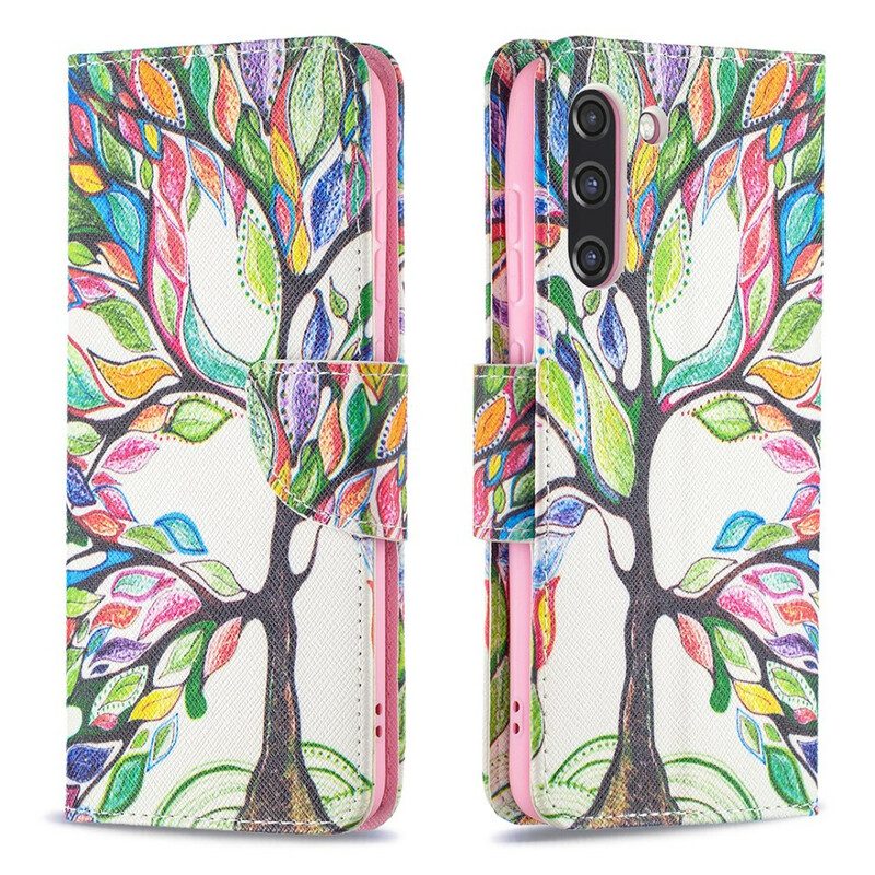 Custodia in pelle Samsung Galaxy S21 FE Albero Colorato