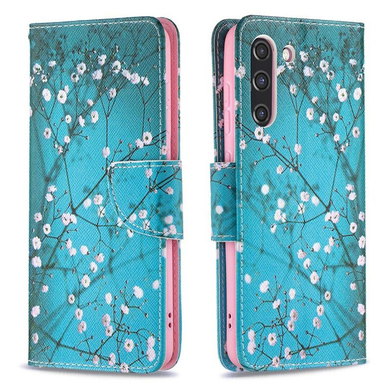 Custodia in pelle Samsung Galaxy S21 FE Albero In Fiore