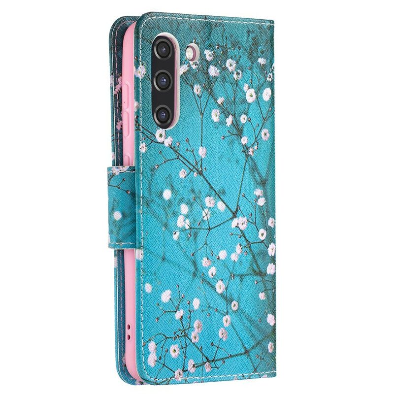 Custodia in pelle Samsung Galaxy S21 FE Albero In Fiore