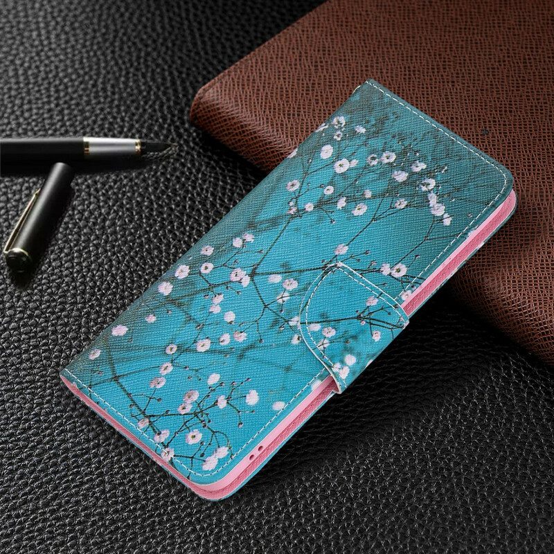 Custodia in pelle Samsung Galaxy S21 FE Albero In Fiore