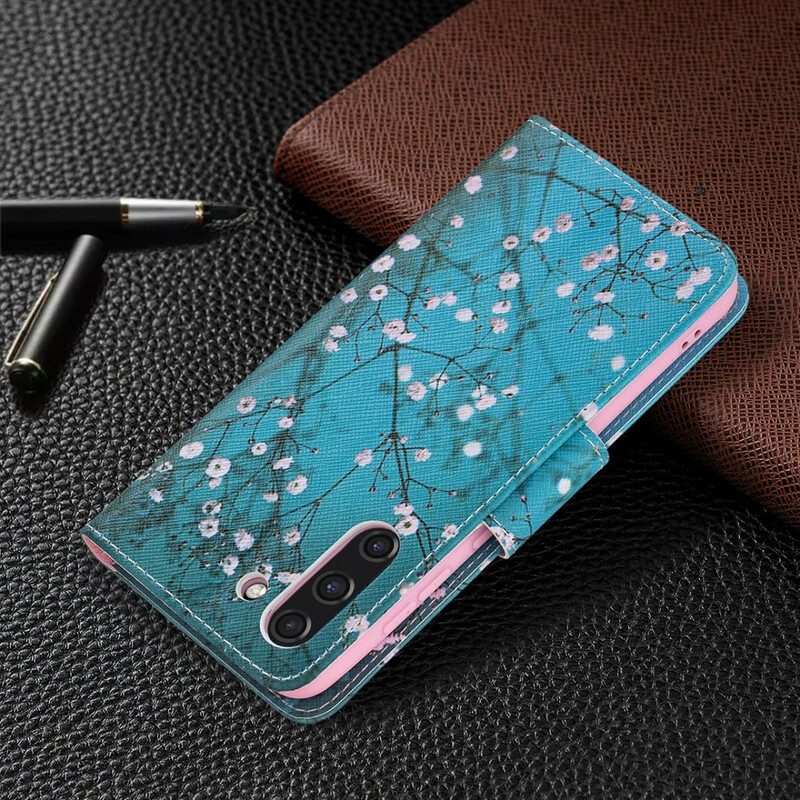 Custodia in pelle Samsung Galaxy S21 FE Albero In Fiore