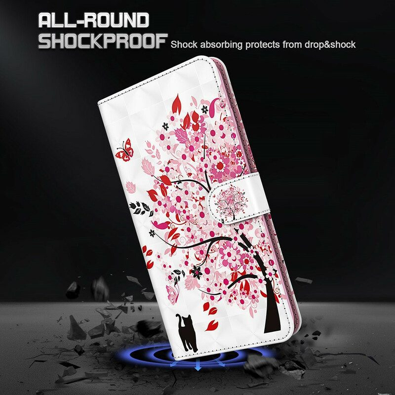 Custodia in pelle Samsung Galaxy S21 FE Albero Rosa