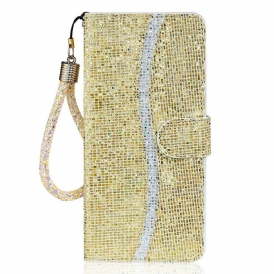 Custodia in pelle Samsung Galaxy S21 FE Design A S Con Paillettes