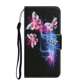 Custodia in pelle Samsung Galaxy S21 FE Farfalle Magiche