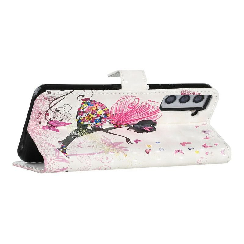 Custodia in pelle Samsung Galaxy S21 FE Fata Magica