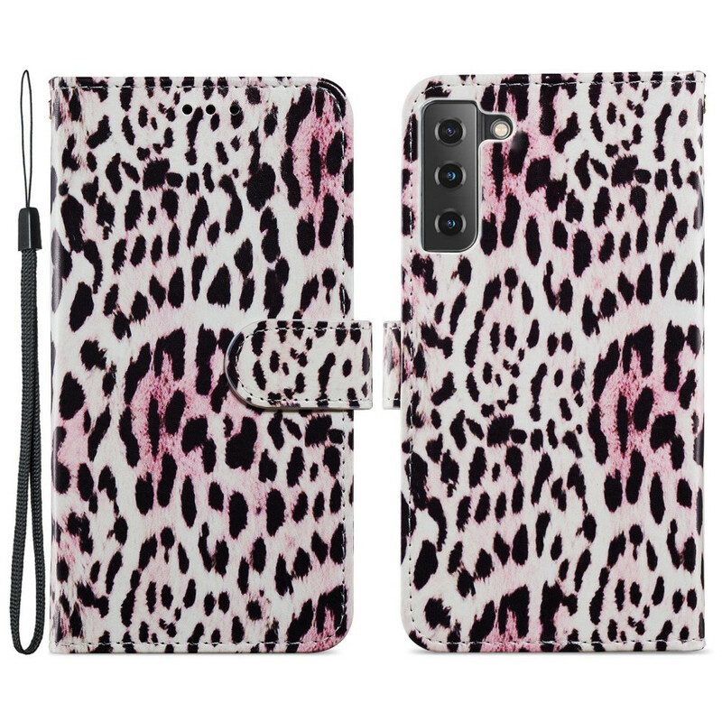 Custodia in pelle Samsung Galaxy S21 FE Leopardato