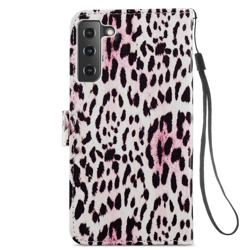 Custodia in pelle Samsung Galaxy S21 FE Leopardato