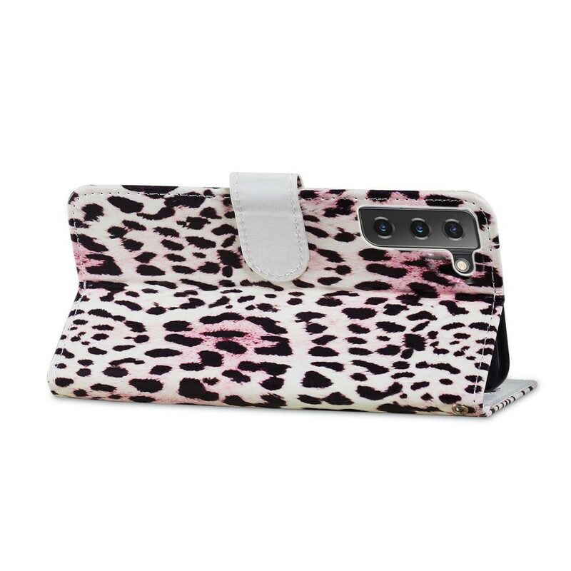 Custodia in pelle Samsung Galaxy S21 FE Leopardato