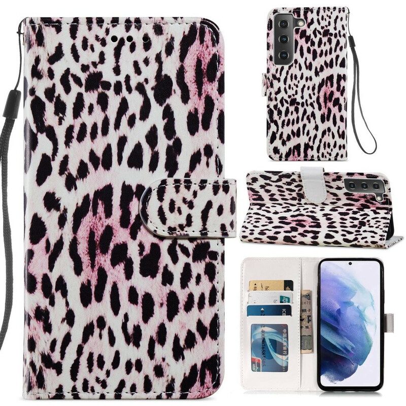 Custodia in pelle Samsung Galaxy S21 FE Leopardato